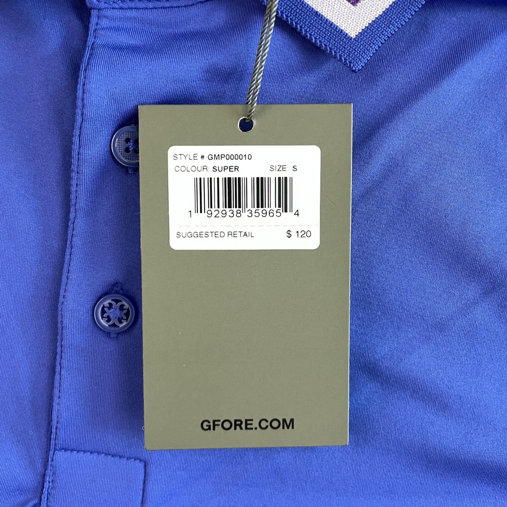 G/FORE Royal Blue Short Sleeve Polo - Picture 4 of 8